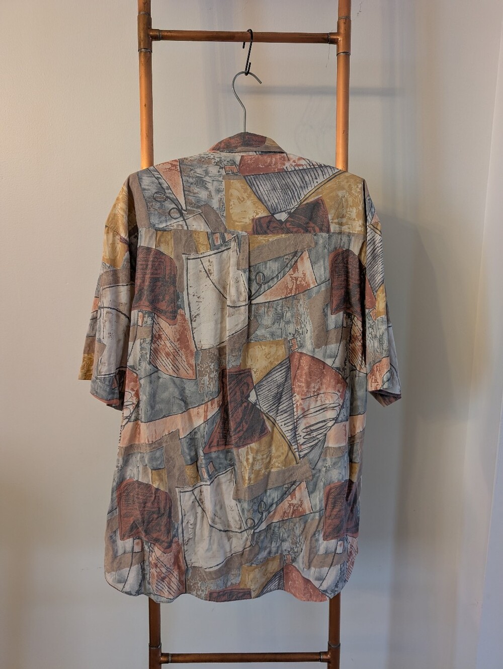 80s/90s - "Club D'Amingo" Abstract Print Short Sleeve Button-Up Shirt - Picture 7 of 12